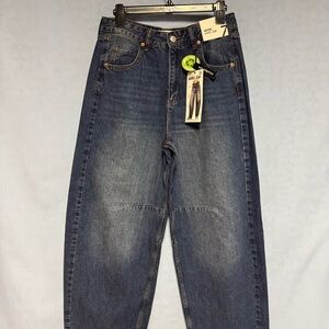 S.O.N.G. Mid Rise Barrel Jeans Size 28 NWT No Stretch